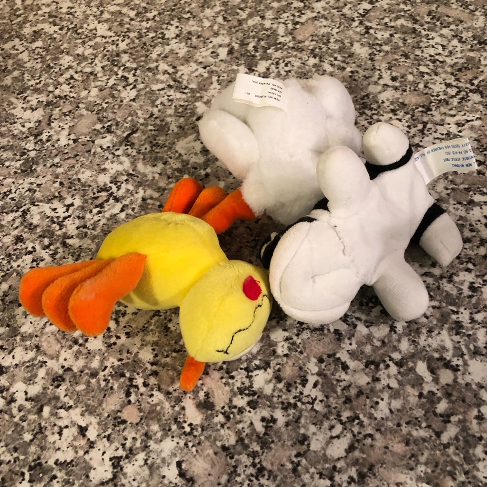 Beanie style plush mini animals bundle of 8 plus 1 jointed bear assorted colors - Picture 8 of 10